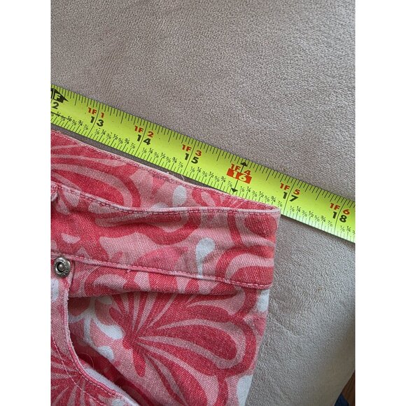 Lily Pulitzer Womens Floral Pink & White Capri Pants - Picture 6 of 6